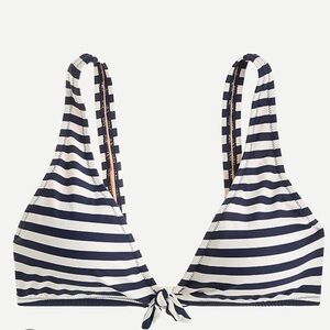J. Crew Navy and White Striped Bikini Top